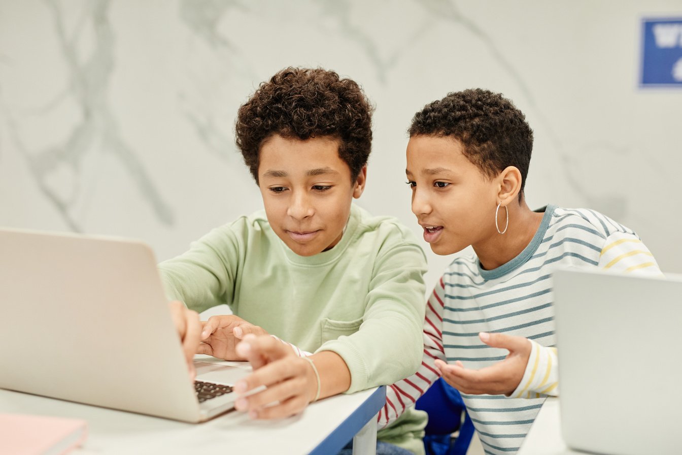 Kids Using Computer in Class